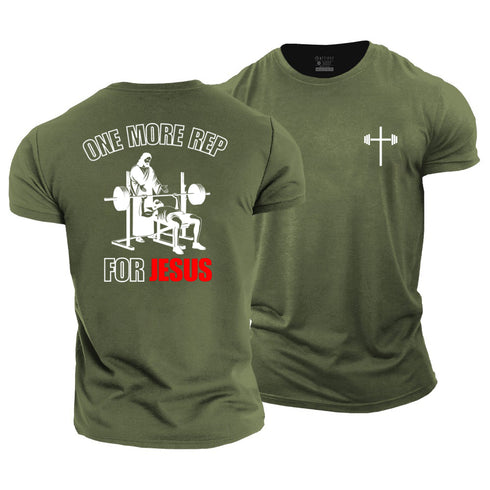 Men's One More Rep For Jesus Cotton T-Shirt