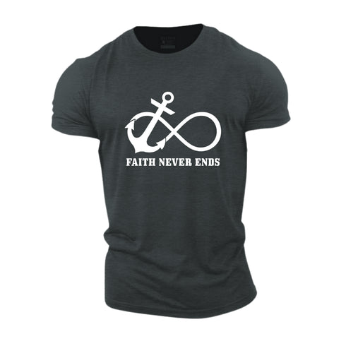 Men's Faith Never Ends Cotton T-Shirt