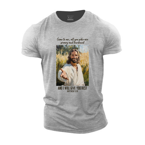 Men's Matthew 11:28 Cotton T-Shirt