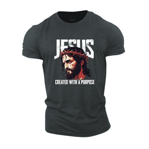 Men's Jesus Created With A Purpose Cotton T-Shirt