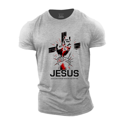 Men's JESUS DIED FOR ME NOW IM LIVE FOR HIM Cotton T-Shirt