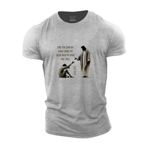 Men's FOR THE SON OF MAN CAME TO SEEK AND TO SAVE THE LOST Cotton T-Shirt