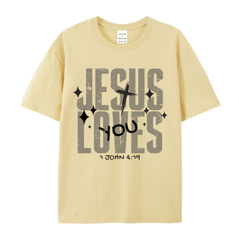 Unisex Jesus Loves You Cotton T-Shirt