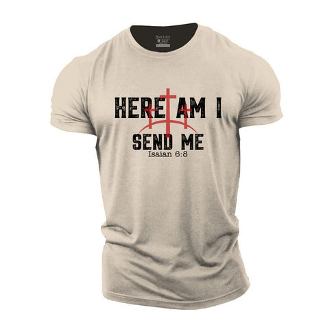 Men's Here Am I Send Me Cotton T-Shirt
