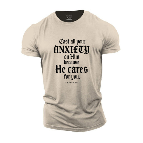 Men's Cast All Your Anxiety Cotton T-Shirt