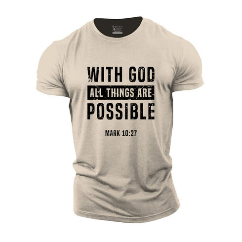 Men's With God All Things Are Possible Cotton T-Shirt