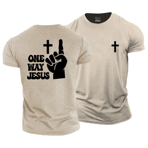 Men's One Way Jesus Cotton T-Shirt