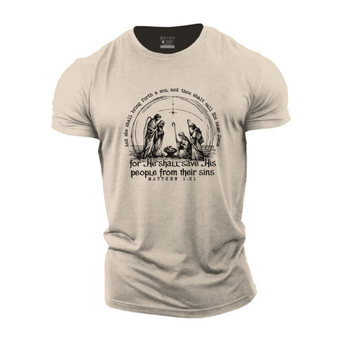 Men's MATTHEW 1:21 Cotton T-Shirt