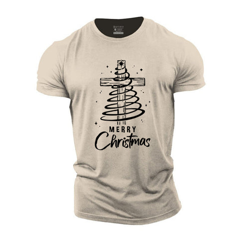 Men's Merry Christmas Cotton T-Shirt