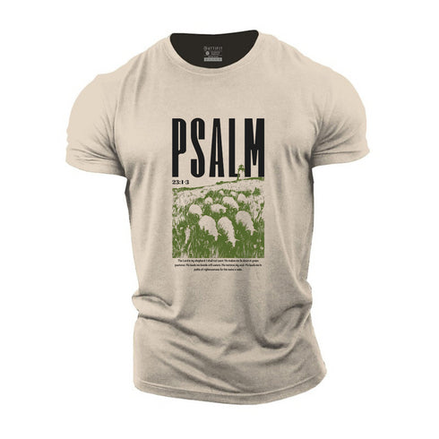 Men's PSALM 23:1-3 Cotton T-Shirt