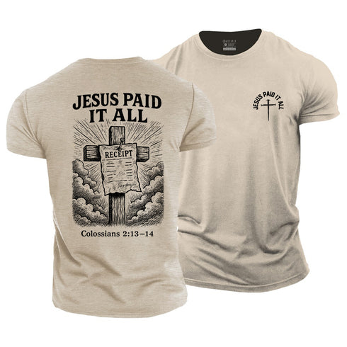 Men's Jesus Paid It All Cotton T-Shirt