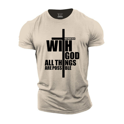 Men's With God All Things Are Possible Cotton T-Shirt