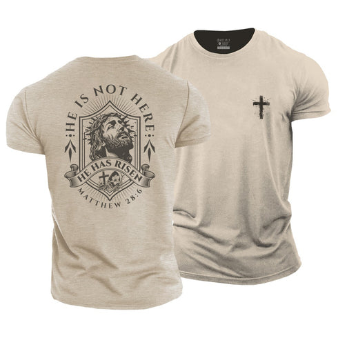 Men's He Is Not Here He Is Risen Cotton T-Shirt