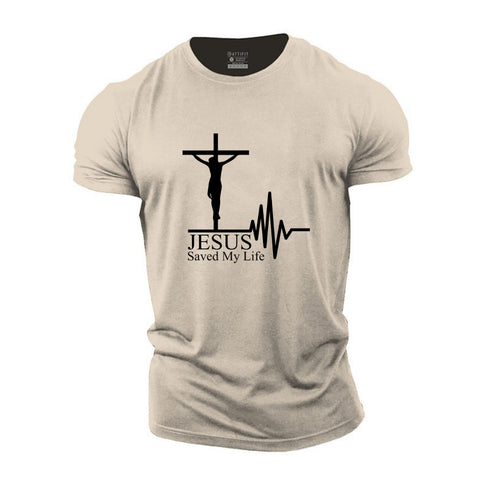 Men's Jesus Saved My Life Cotton T-Shirt