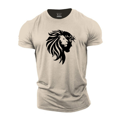 Men's Jesus And Lion Cotton T-Shirt