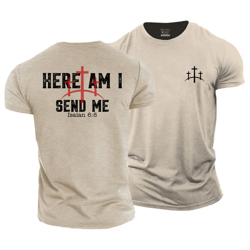 Men's Here Am I Send Me Cotton T-Shirt