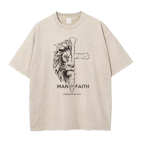 Unisex Man of Faith Washed T-Shirt