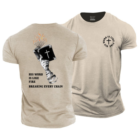 Men's His Word Is Like Fire Cotton T-Shirt