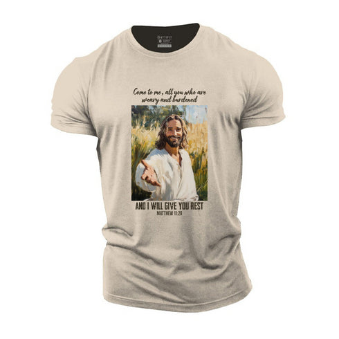 Men's Matthew 11:28 Cotton T-Shirt