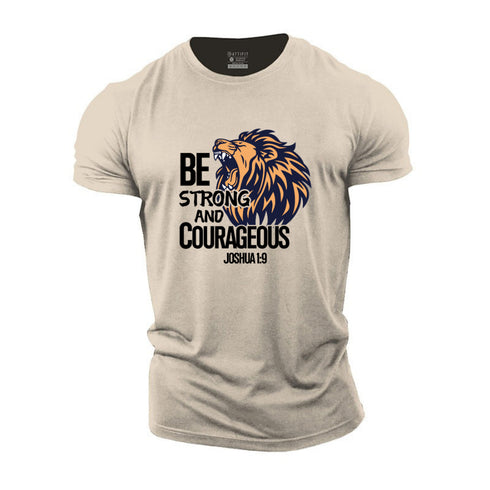Men's Be Strong And Courageous Cotton T-Shirt
