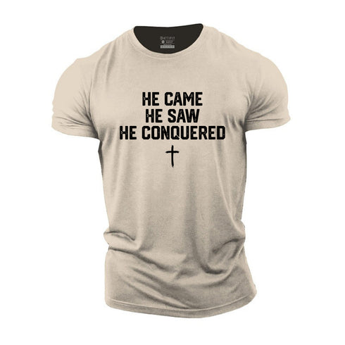 Men's HE CAME HE SAW HE CONQUERED Cotton T-Shirt