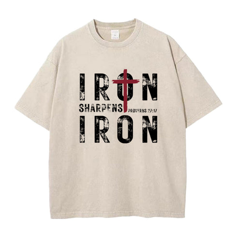 Unisex Iron Sharpens Iron Washed T-Shirt