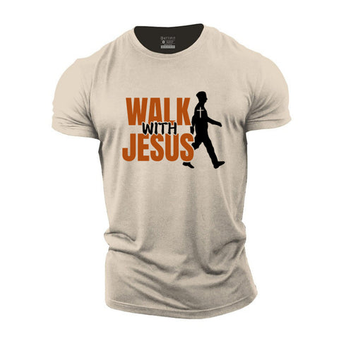 Men's Walk With Jesus Cotton T-Shirt