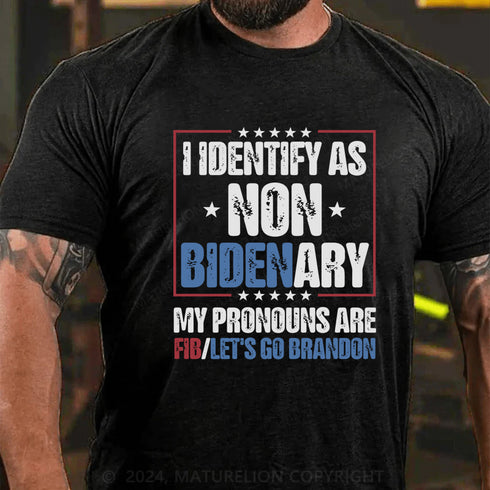 Men's Let's Go Brandon FIB Funny Joe Biden Pronouns Meme USA T Shirt