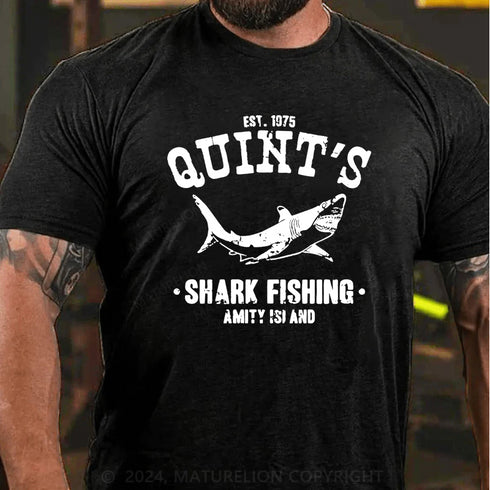 Men's QUINT'S SHARK FISHING JAWS RETRO T-SHIRT