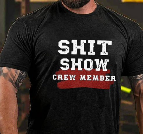 Men's Shit Show Crew Member Funny Men's Short Sleeve T-Shirt