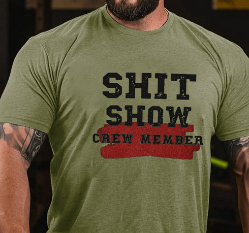 Men's Shit Show Crew Member Funny Men's Short Sleeve T-Shirt
