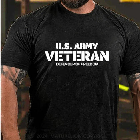Men's US ARMY VETERAN DEFENDER OF FREEDOM COTTON T-SHIRTS