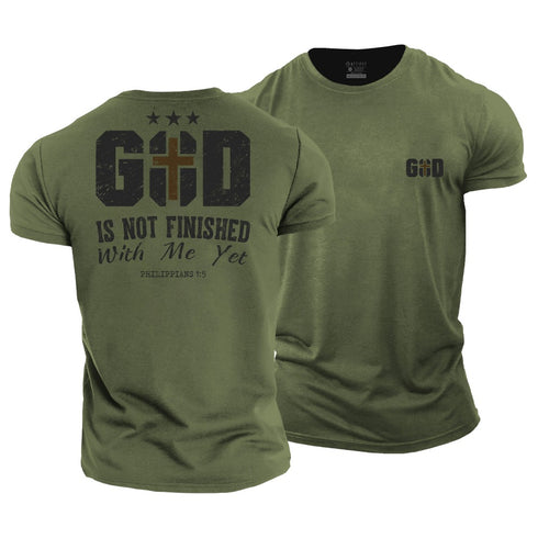 Men's God Is Not Finished with Me Yet Cotton T-Shirt