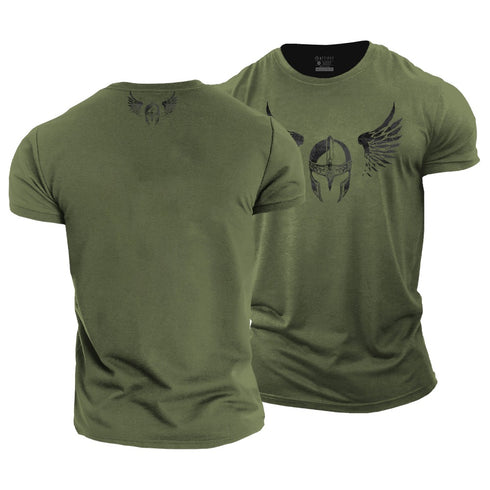 Men's Spartan Warrior Helmet Cotton T-Shirt