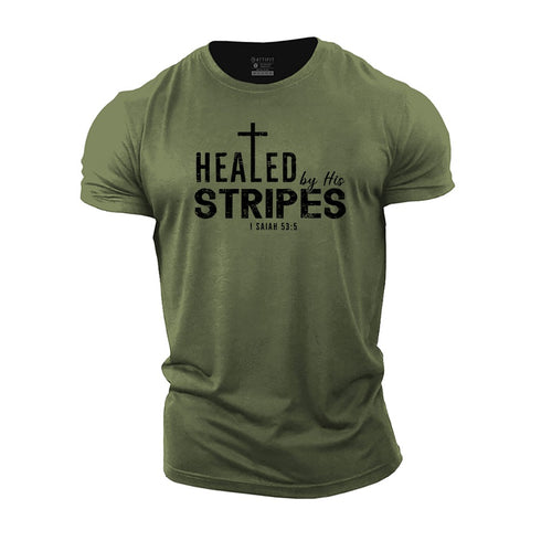 Men's Healed Stripes Cotton T-Shirt