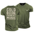 Men's Cold Beer and Country Music Cotton T-Shirt