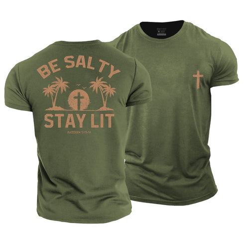 Men's Be Salty Stay Lit Cotton T-Shirt