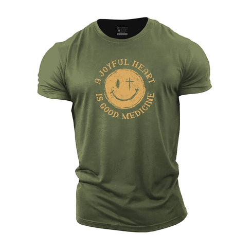 Men's A Joyful Heart Is Good Medicine Cotton T-Shirt