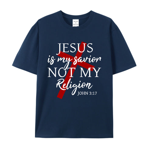 Unisex Jesus Is My Savior Not My Religion Cotton T-Shirt