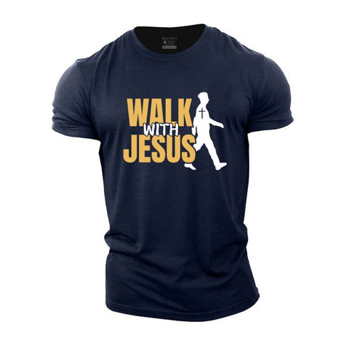 Men's Walk With Jesus Cotton T-Shirt