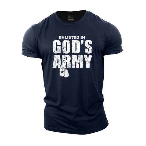Men's Enlisted in God's Army Cotton T-Shirt