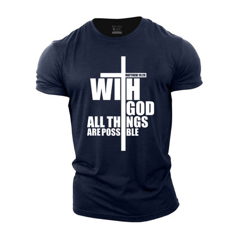 Men's With God All Things Are Possible Cotton T-Shirt