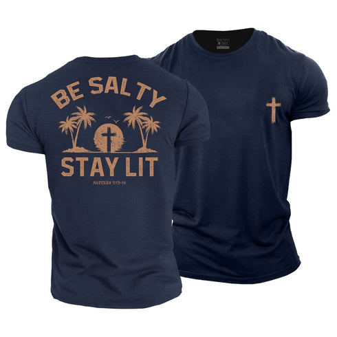 Men's Be Salty Stay Lit Cotton T-Shirt