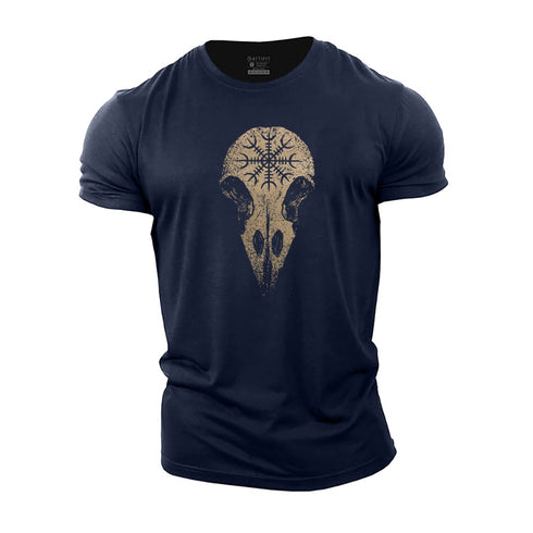 Men's Viking Raven Skull Cotton T-Shirt