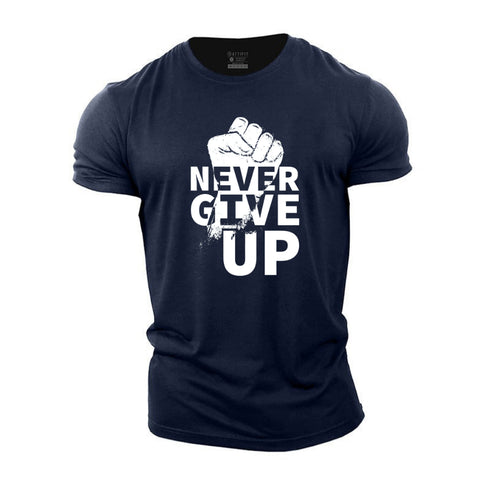 Men's Never Give Up Cotton T-Shirt