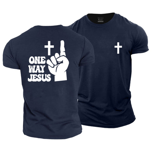 Men's One Way Jesus Cotton T-Shirt
