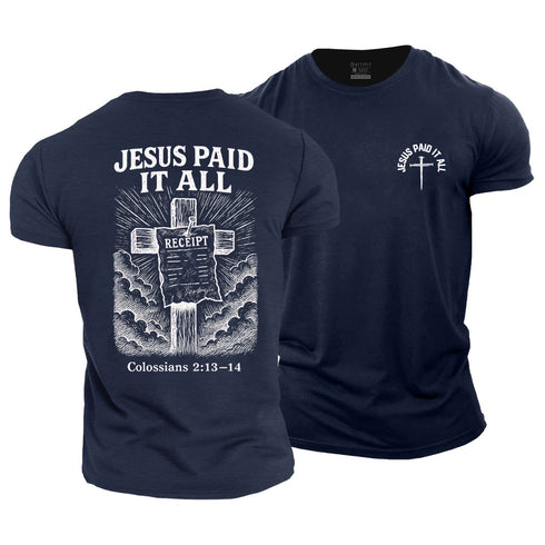 Men's Jesus Paid It All Cotton T-Shirt