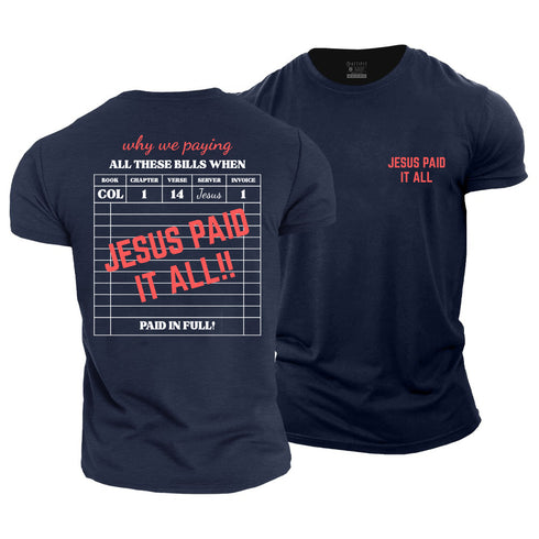 Men's Jesus Paid It All Cotton T-Shirt