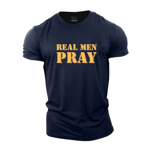 Men's Real Men Pray Cotton T-Shirt