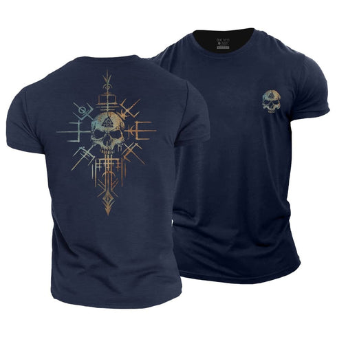 Men's Skull Viking Cotton T-Shirt